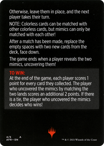 Mimic Match // Mimic Match (cont'd) (MAFR-004) - Adventures in the Forgotten Realms Minigames