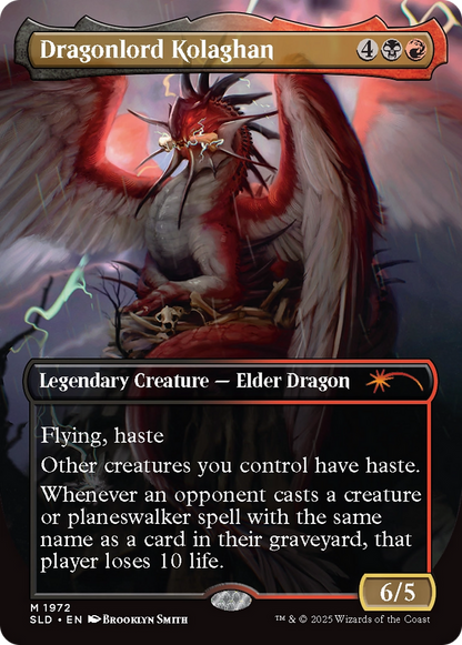 Dragonlord Kolaghan // Dragonlord Kolaghan (SLD-1972) - Secret Lair Drop (Borderless) Foil
