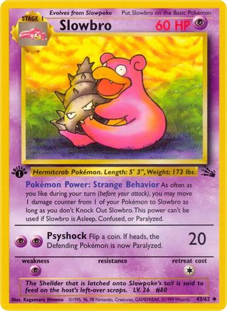 Slowbro 043/62  - 1st Edition Fossil - Uncommon