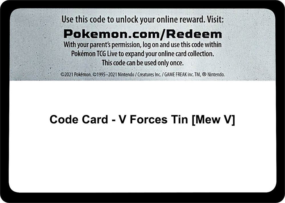 Code Card - V Forces Tin [Mew V] [Miscellaneous Cards & Products]