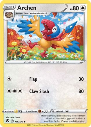 Archen 146/195  SWSH12 Silver Tempest - Uncommon