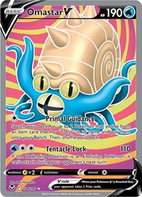 Omastar V (Full Art) (174/195) [SWSH12: Silver Tempest]