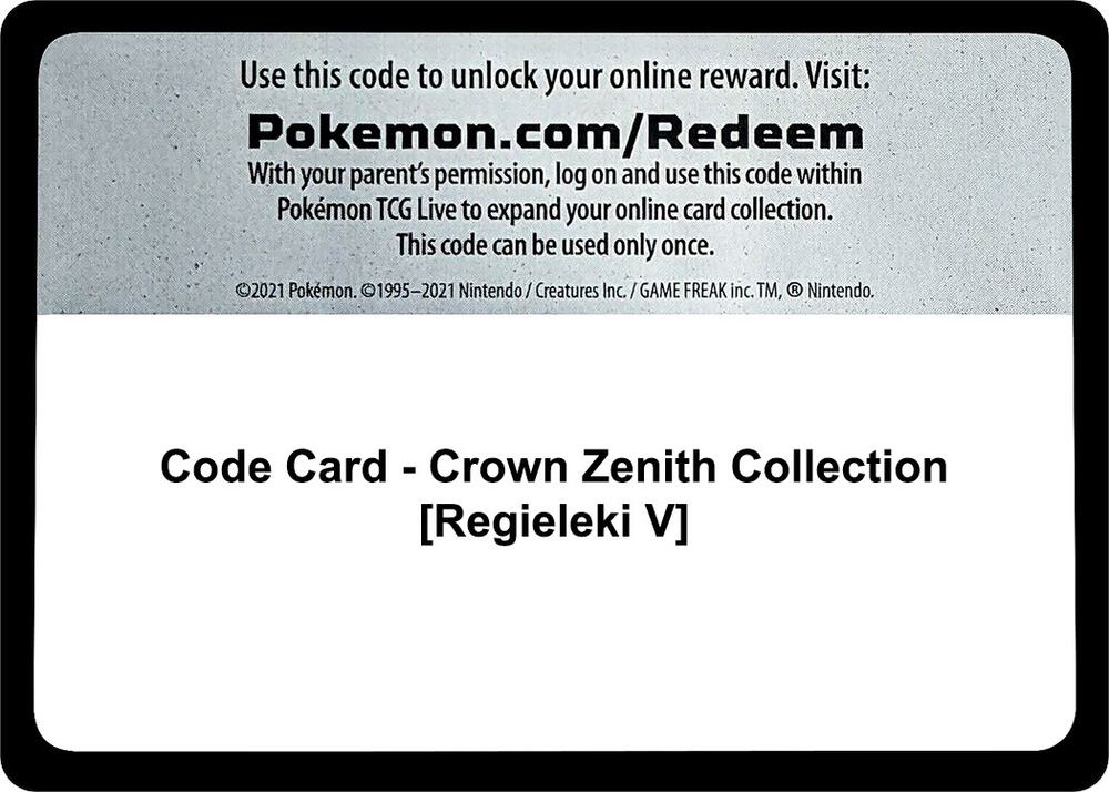 Code Card - Crown Zenith Collection [Regieleki V] [SWSH: Crown Zenith]