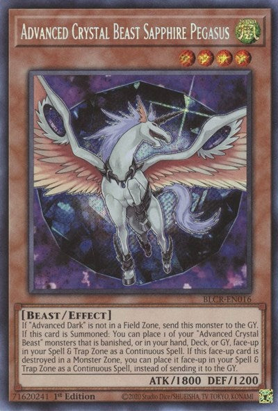Advanced Crystal Beast Sapphire Pegasus (BLCR-EN016) [Battles of Legend: Crystal Revenge]