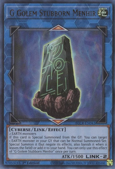 G Golem Stubborn Menhir (BLCR-EN043) [Battles of Legend: Crystal Revenge]