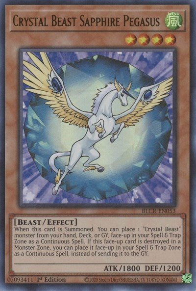 Crystal Beast Sapphire Pegasus (BLCR-EN053) [Battles of Legend: Crystal Revenge]
