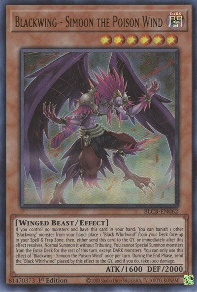 Blackwing - Simoon the Poison Wind (BLCR-EN062) [Battles of Legend: Crystal Revenge]