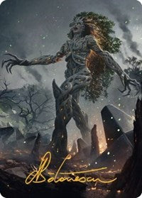 Titania, Gaea Incarnate Art Card (Gold-Stamped Signature) (27) [Art Series: The Brothers' War]