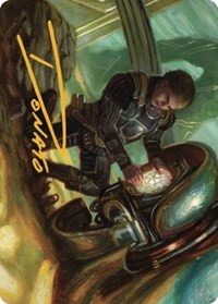 Urza, Powerstone Prodigy Art Card (Gold-Stamped Signature) (35) [Art Series: The Brothers' War]
