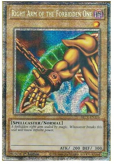Right Arm of the Forbidden One (Starlight Rare) (BLCR-EN104) [Battles of Legend: Crystal Revenge]