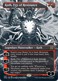 Koth, Fire of Resistance (Borderless) (338) [Phyrexia: All Will Be One]