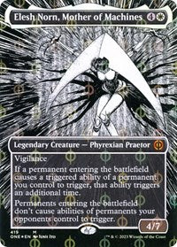 Elesh Norn, Mother of Machines (Borderless) (Step-and-Compleat Foil) (419) [Phyrexia: All Will Be One]