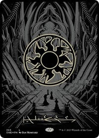 Plains (Phyrexian) - Full Art (Oil Slick Raised Foil) (365) [Phyrexia: All Will Be One]