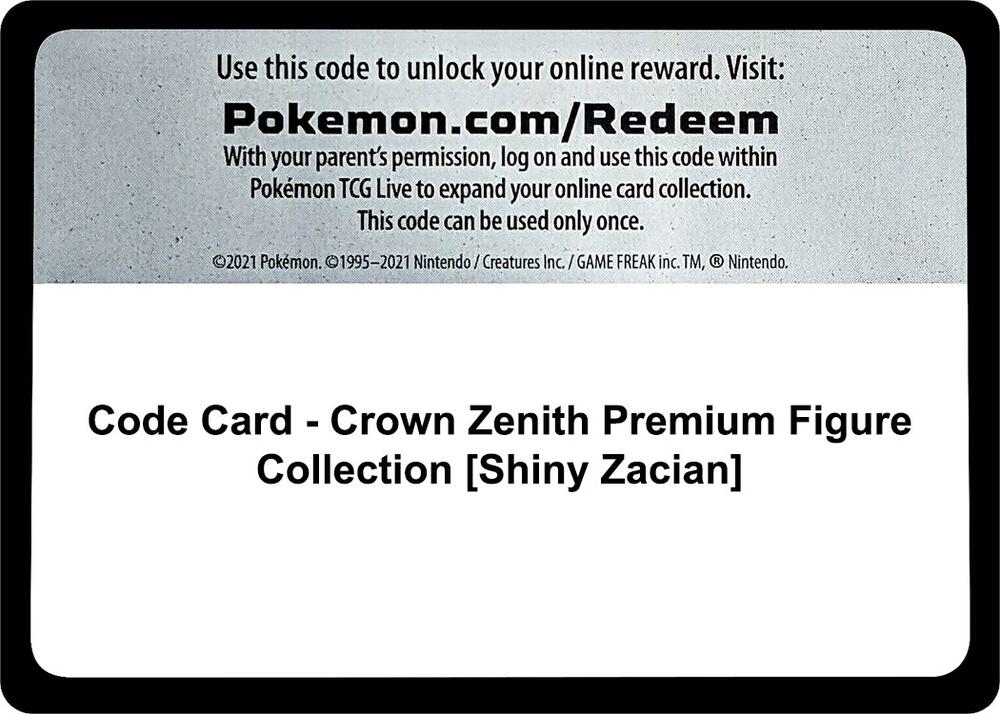 Code Card - Crown Zenith Premium Figure Collection [Shiny Zacian] [SWSH: Crown Zenith]