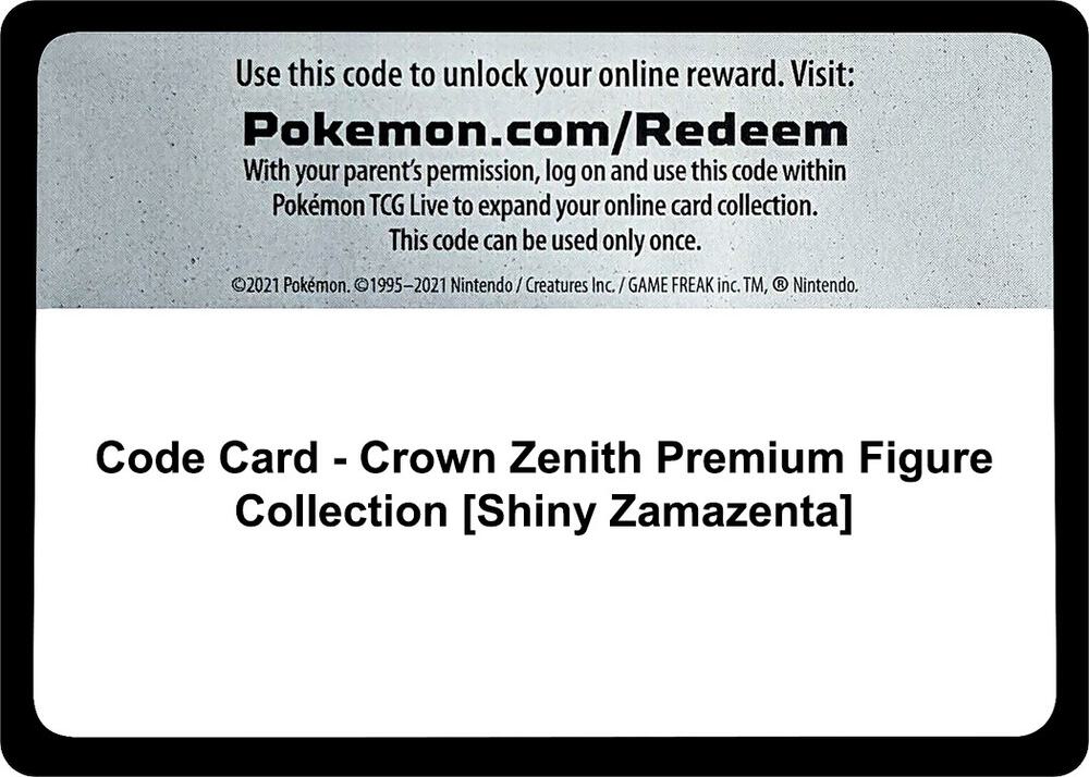 Code Card - Crown Zenith Premium Figure Collection [Shiny Zamazenta] [SWSH: Crown Zenith]