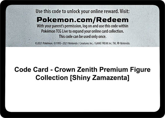 Code Card - Crown Zenith Premium Figure Collection [Shiny Zamazenta] [SWSH: Crown Zenith]