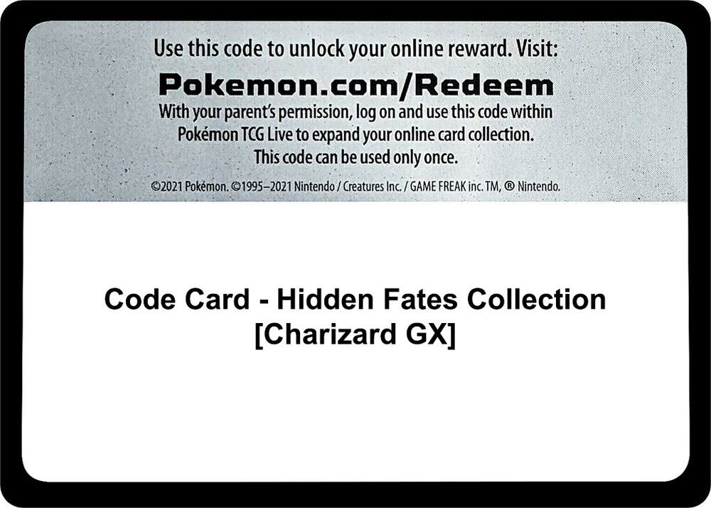 Code Card - Hidden Fates Collection [Charizard GX] [Hidden Fates]
