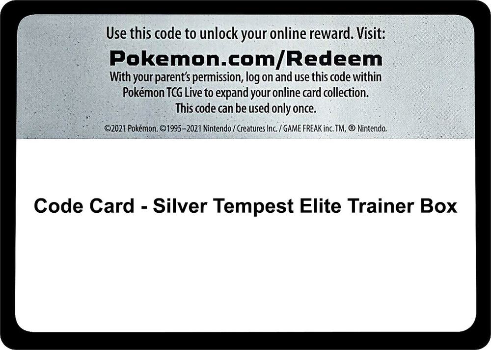 Code Card - Silver Tempest Elite Trainer Box [SWSH12: Silver Tempest]