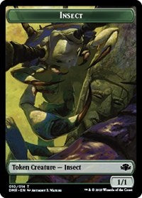 Insect // Saproling Double-Sided Token (10 // 11) [Dominaria Remastered]