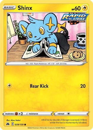 Shinx (39) 039/159  - Reverse Holofoil Crown Zenith - Common