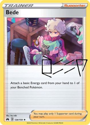 Bede 124/159  - Reverse Holofoil Crown Zenith - Holo Rare
