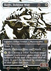 Skrelv, Defector Mite (Showcase) (Step-and-Compleat Foil) (427) [Phyrexia: All Will Be One]