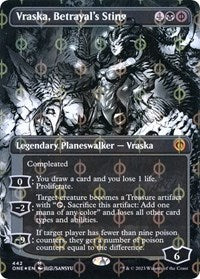 Vraska, Betrayal's Sting (Borderless) (Step-and-Compleat Foil) (442) [Phyrexia: All Will Be One]