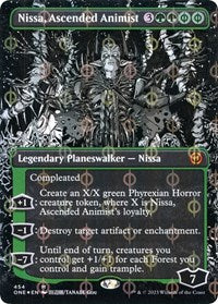 Nissa, Ascended Animist (Borderless) (Step-and-Compleat Foil) (454) [Phyrexia: All Will Be One]