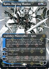 Kaito, Dancing Shadow (Borderless) (Step-and-Compleat Foil) (463) [Phyrexia: All Will Be One]