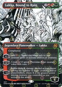 Lukka, Bound to Ruin (Borderless) (Step-And-Compleat Foil) (467) [Phyrexia: All Will Be One]