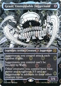 Graaz, Unstoppable Juggernaut (Borderless) (Step-and-Compleat Foil) (478) [Phyrexia: All Will Be One]
