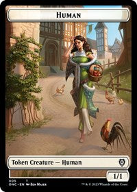 Human // Spirit Double-Sided Token (5 // 9) [Commander: Phyrexia: All Will Be One]