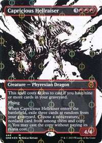 Capricious Hellraiser (Showcase) (Step-and-Compleat Foil) (444) [Phyrexia: All Will Be One]