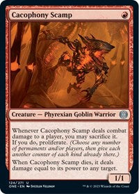 Cacophony Scamp (124) [Phyrexia: All Will Be One]