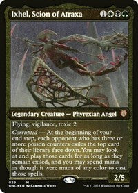 Ixhel, Scion of Atraxa (Display Commander) (Foil Etched) - Thick Stock (29) [Commander: Phyrexia: All Will Be One]