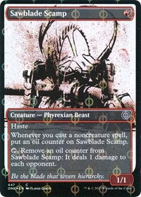 Sawblade Scamp (Showcase) (Step-and-Compleat Foil) (447) [Phyrexia: All Will Be One]