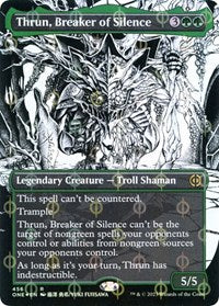 Thrun, Breaker of Silence (Borderless) (Step-and-Compleat Foil) (456) [Phyrexia: All Will Be One]