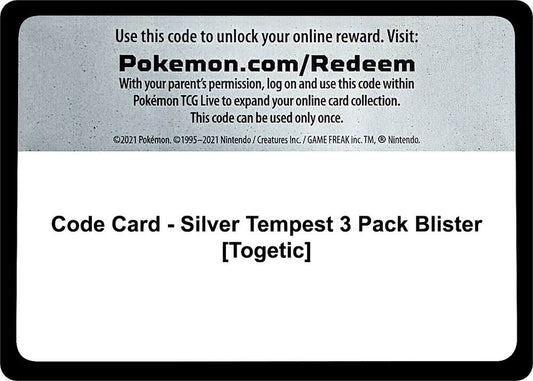 Code Card - Silver Tempest 3 Pack Blister [Togetic] [SWSH12: Silver Tempest]
