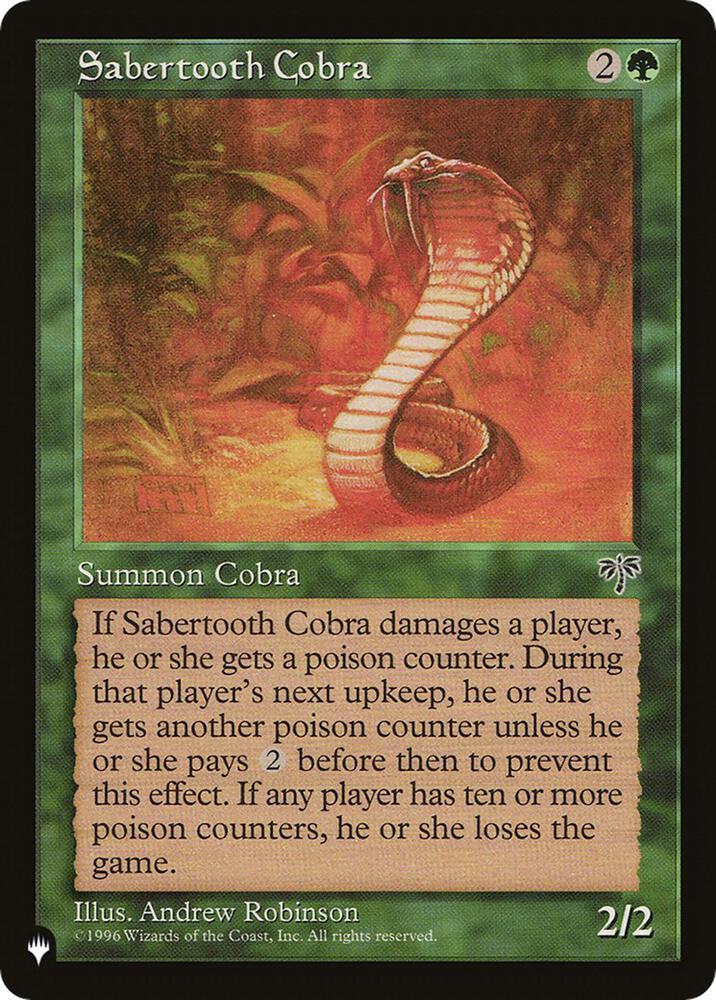 Sabertooth Cobra [The List Reprints]