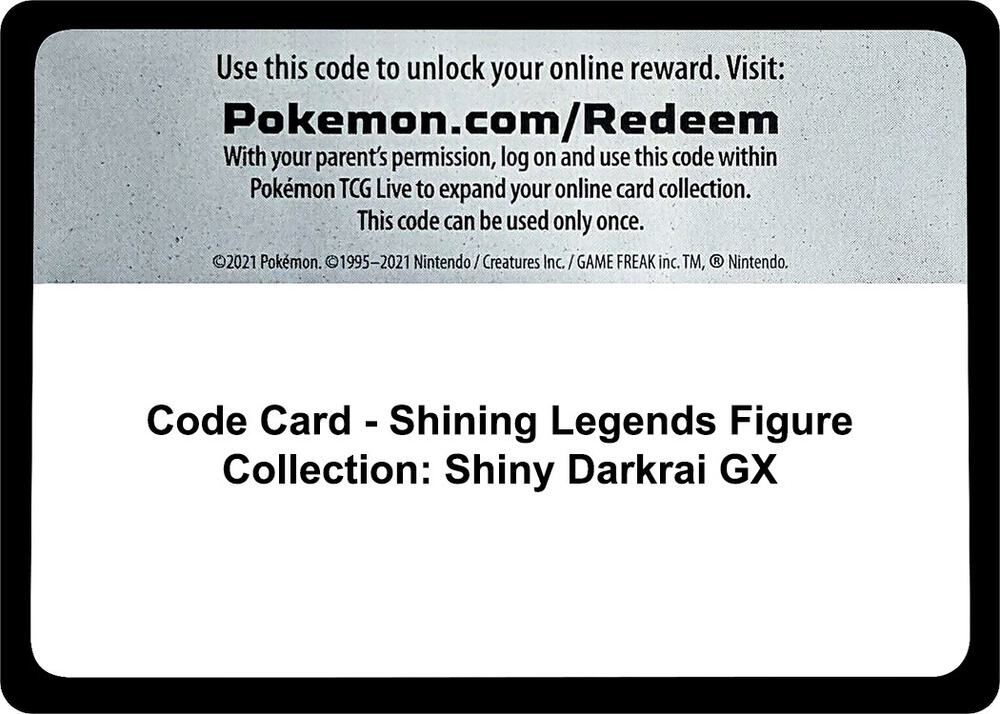 Code Card - Shining Legends Figure Collection: Shiny Darkrai GX [Shining Legends]
