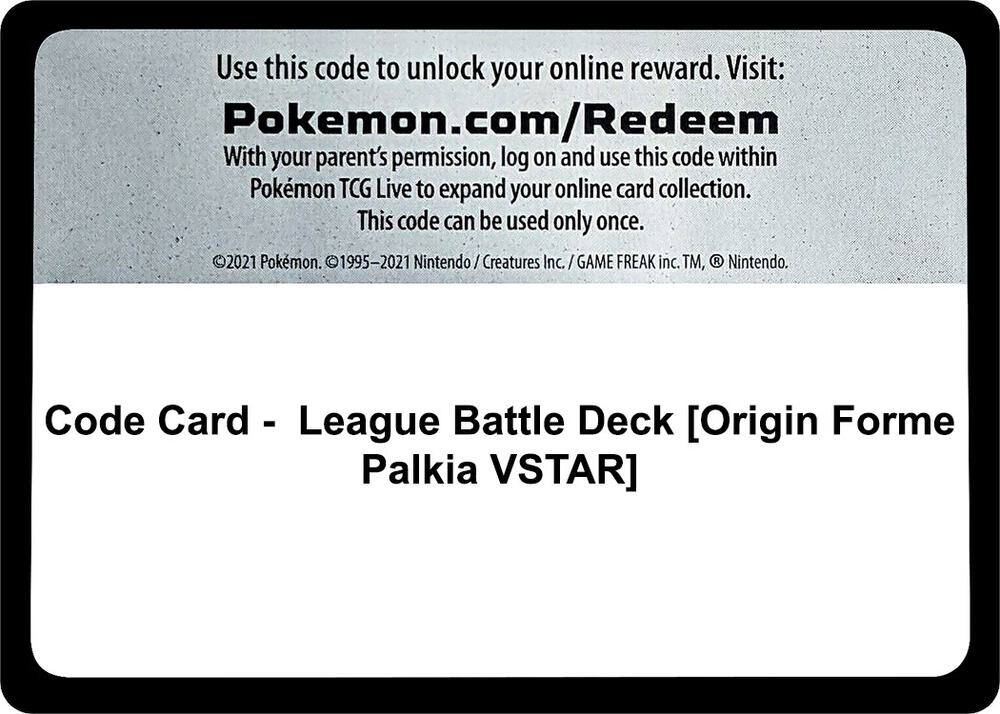 Code Card - League Battle Deck [Origin Forme Palkia VSTAR] [Miscellaneous Cards & Products]