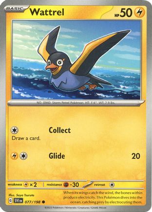 Wattrel 077/198  - Reverse Holofoil SV01 Scarlet & Violet Base Set - Common