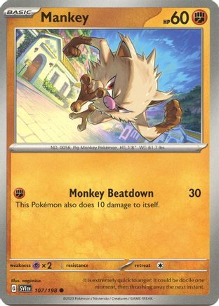 Mankey 107/198  SV01 Scarlet & Violet Base Set - Common