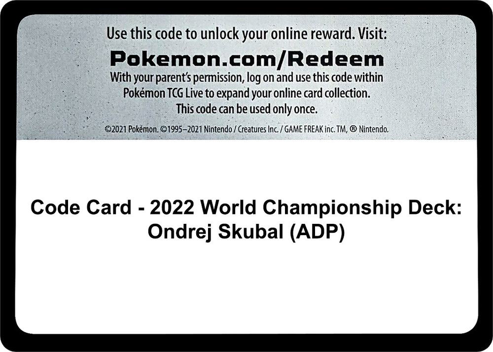 Code Card - 2022 World Championship Deck: Ondrej Skubal (ADP) [World Championship Decks]