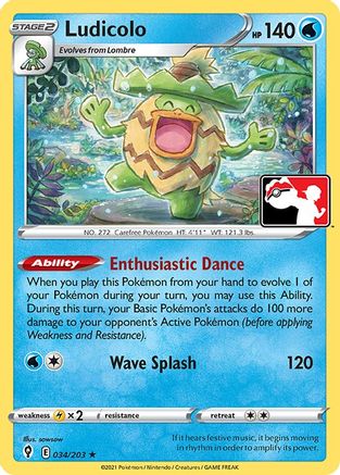 Ludicolo 034  Prize Pack Series Cards - Rare