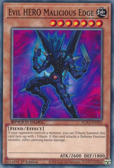 Evil HERO Malicious Edge (SGX3-ENA01) [Speed Duel GX: Duelists of Shadows]