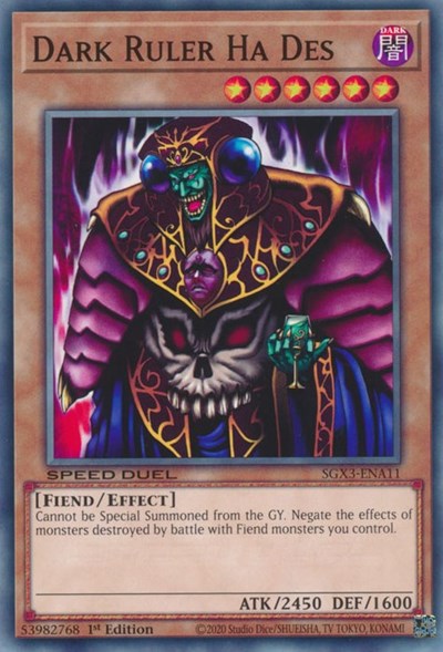 Dark Ruler Ha Des (SGX3-ENA11) [Speed Duel GX: Duelists of Shadows]