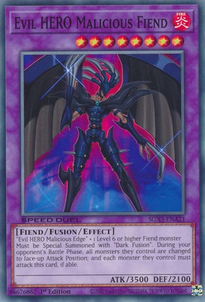 Evil HERO Malicious Fiend (SGX3-ENA21) [Speed Duel GX: Duelists of Shadows]