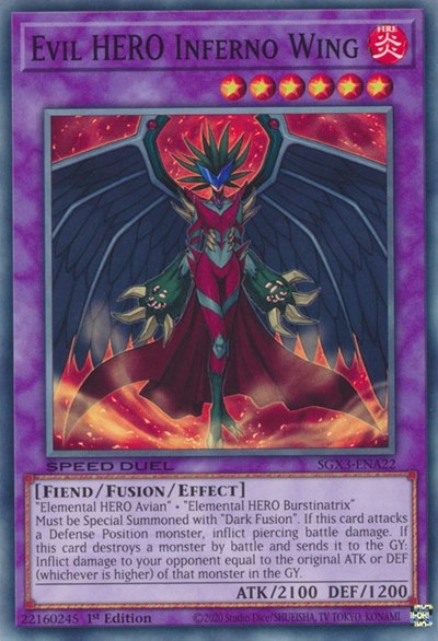 Evil HERO Inferno Wing (SGX3-ENA22) [Speed Duel GX: Duelists of Shadows]