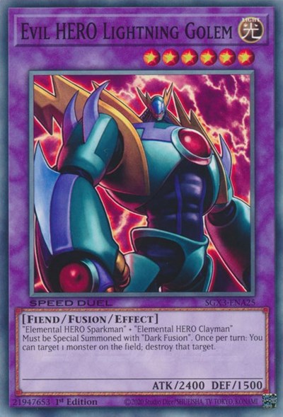 Evil HERO Lightning Golem (SGX3-ENA25) [Speed Duel GX: Duelists of Shadows]